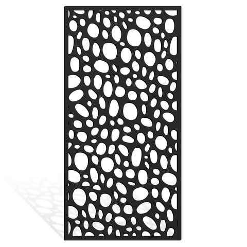 pebble screen cladding divider outdoor wall print wood holes