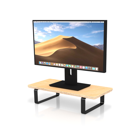 Table Shelf – Ergonomic Single Monitor Riser or Laptop Stand - Natural Birch
