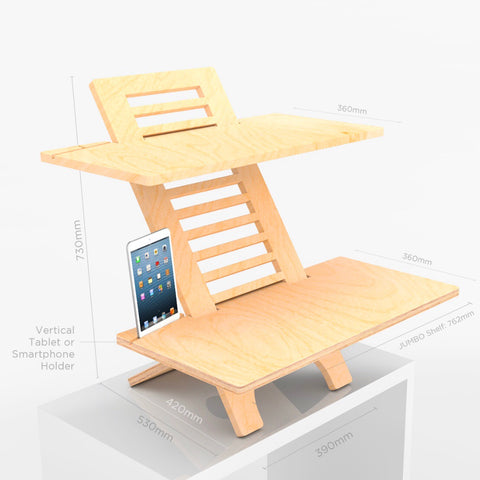 Standing Desk height adjustable JUMBO DeskStand Standing Desk Sit Stand Compact 
