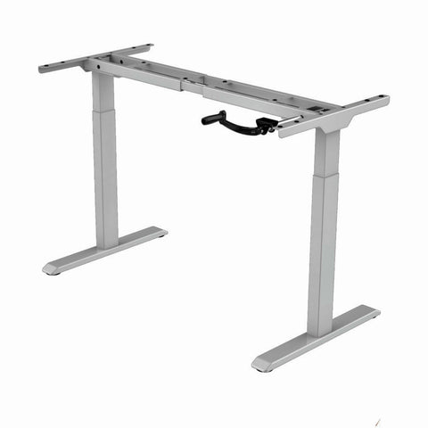 CrankDesk - Simple, Sit-Stand, Manuel Desk (GREY Frame only)