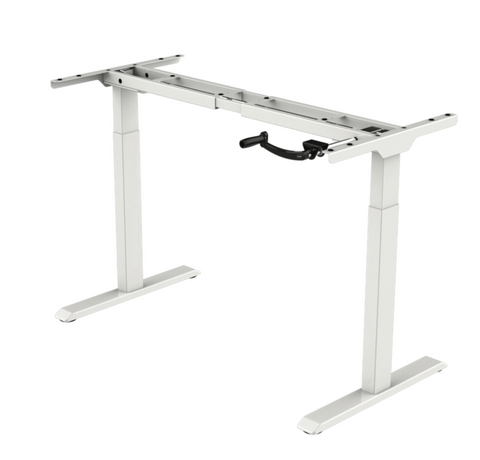 CrankDesk - Simple, Sit-Stand, Manuel Desk (white Frame only)