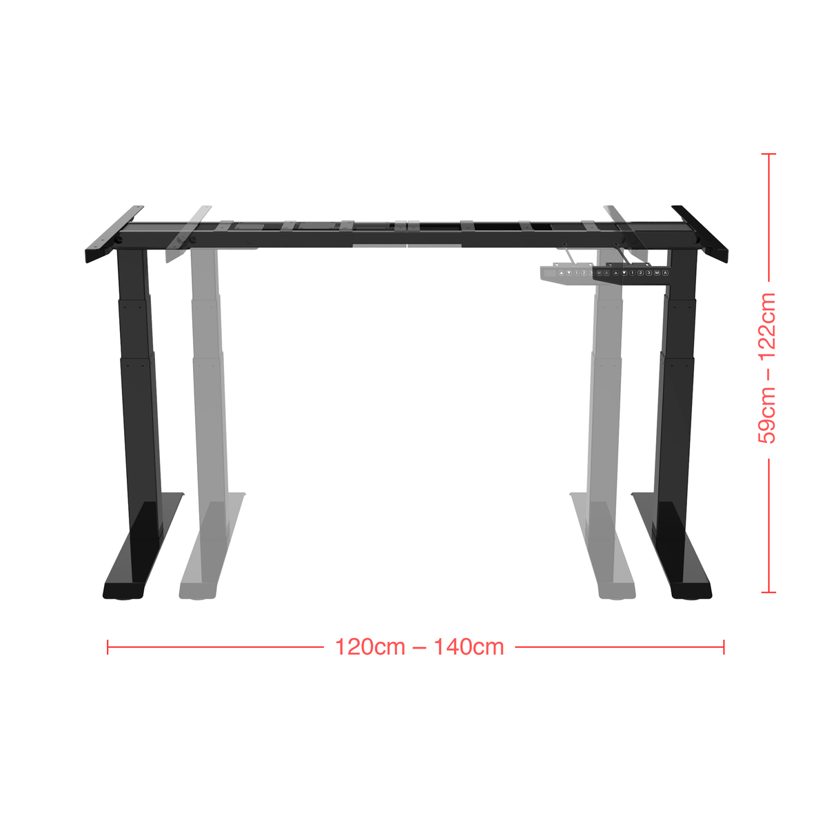 Black Folding frame TEKDESK 2.0 electric standing desk affordable deskstand height adjustable sit stand desk south africa assembly