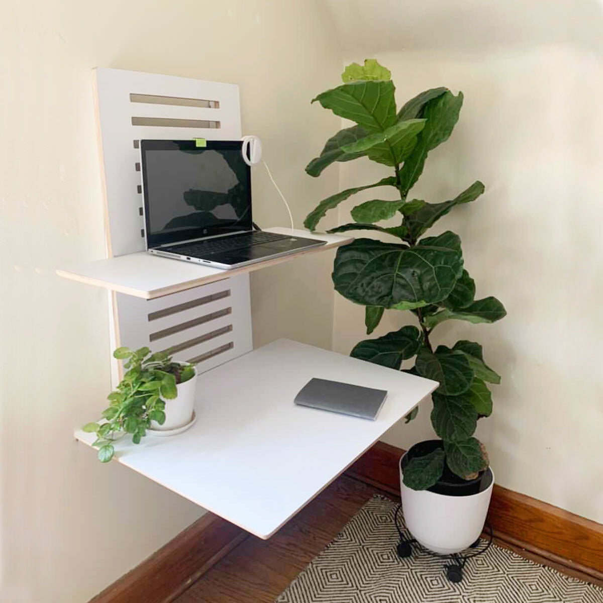 WallStand Standing Desk that is height adjustable - matt white