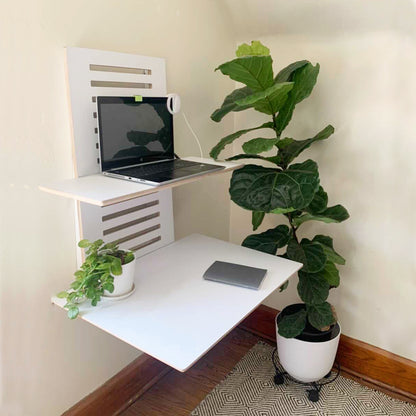 WallStand Standing Desk that is height adjustable - matt white