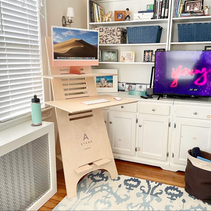 A-Stand Height Adjustable Mobile Sit-Stand Standing Desk for Home Office