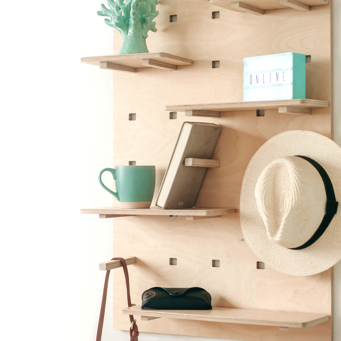 peg board pegwall for the office deskstand shelving shelves wooden 