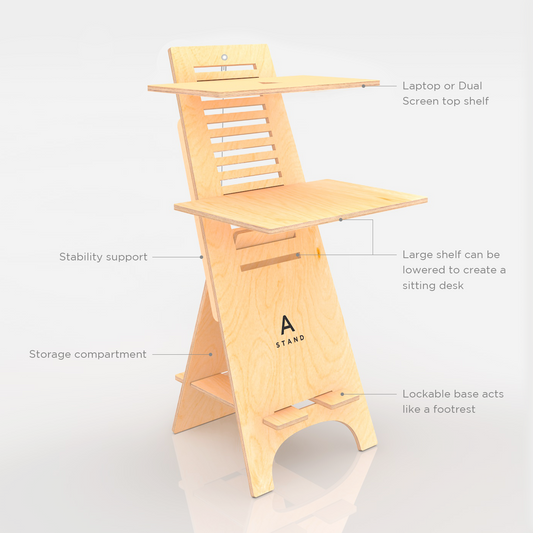 A-Stand Standing DeskStand SitStand Compact Desk furniture adjustable in height