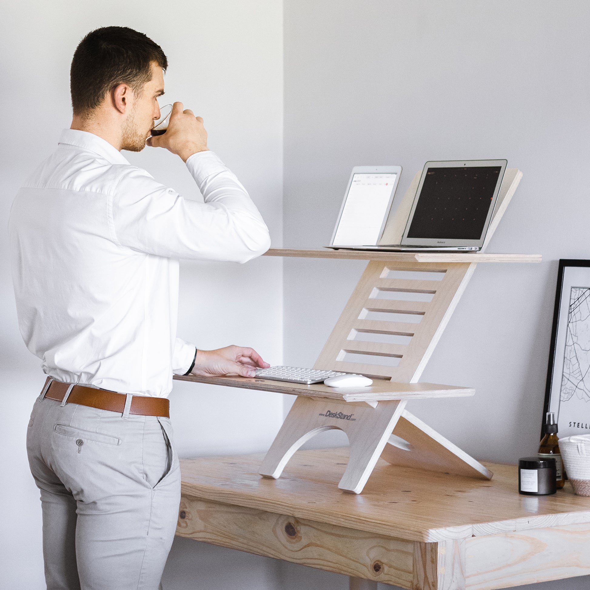 Desk height adjustable varidesk retrofit JUMBO DeskStand Standing Desk Sit Stand Compact 
