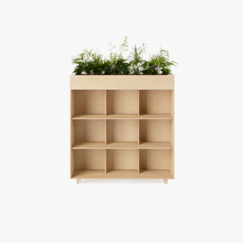 Fin Bookshelf planter storage books display