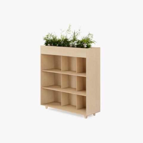 Fin Bookshelf planter storage books display