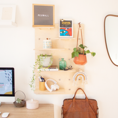 peg board pegwall for the office deskstand shelving shelves wooden 