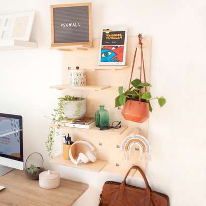 peg board pegwall for the office deskstand shelving shelves wooden 