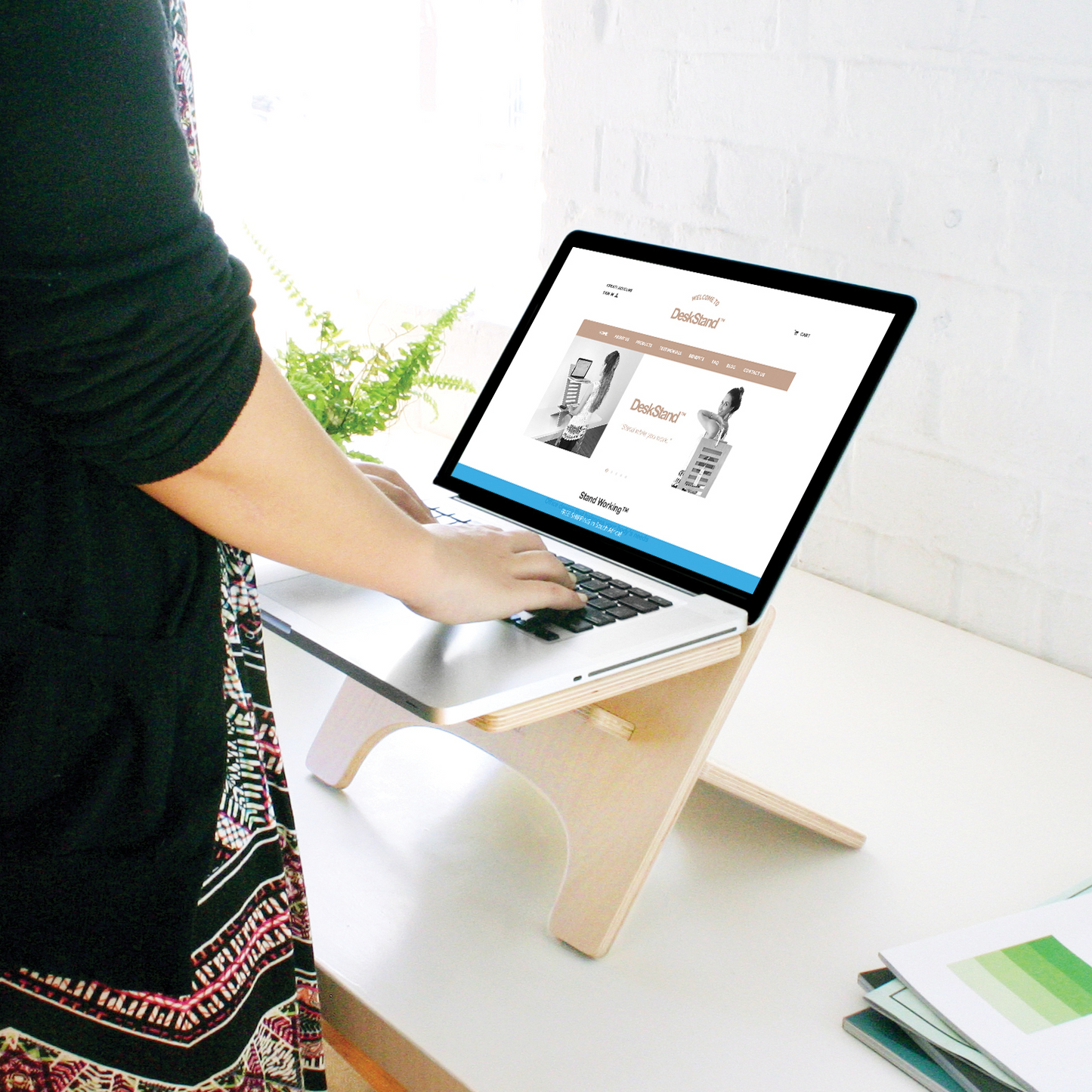 mini deskstand standing desk compact portable freestanding laptop stand riser table