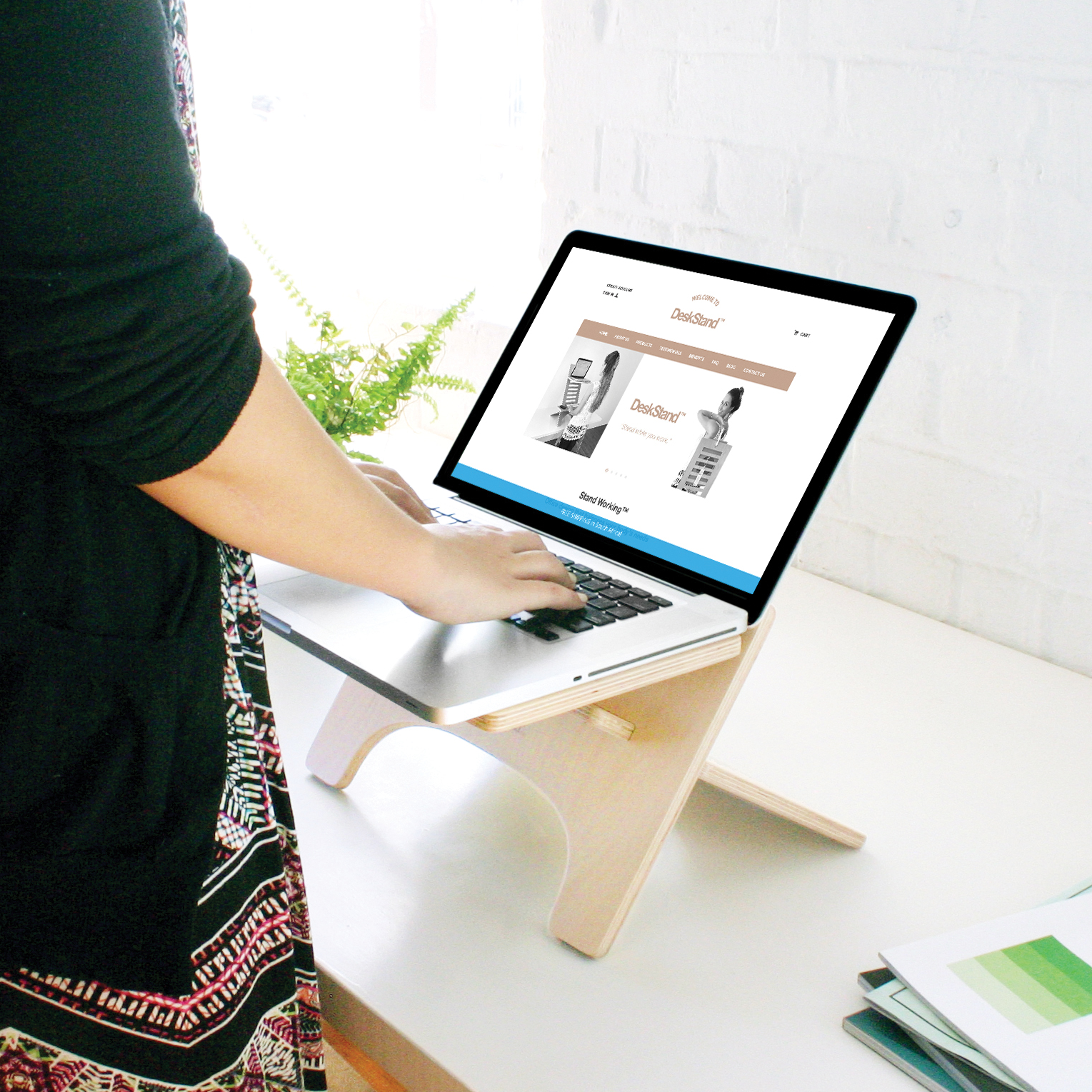 mini deskstand standing desk compact portable freestanding laptop stand riser table