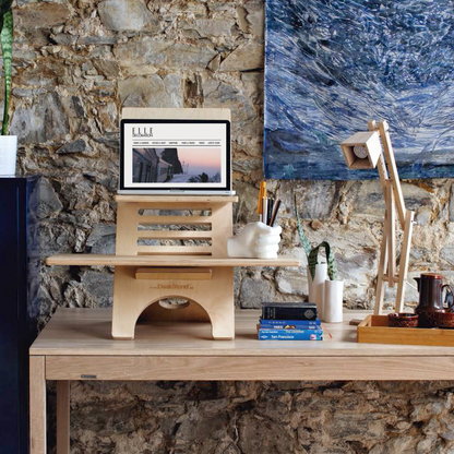 Standing Desk Sit Stand DeskStand Original DeskStand compact with Anti fatigue foam mat wood