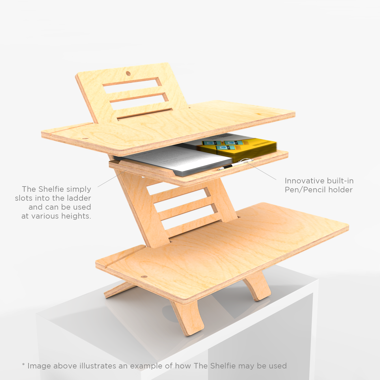 Accessory Shelf for Height adjustable Standing Desk DeskStand SitStand Desk 