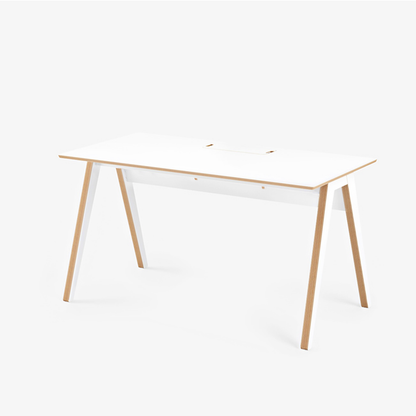 white cable management table ergonomic study space flat pack Studio desk furniture office 