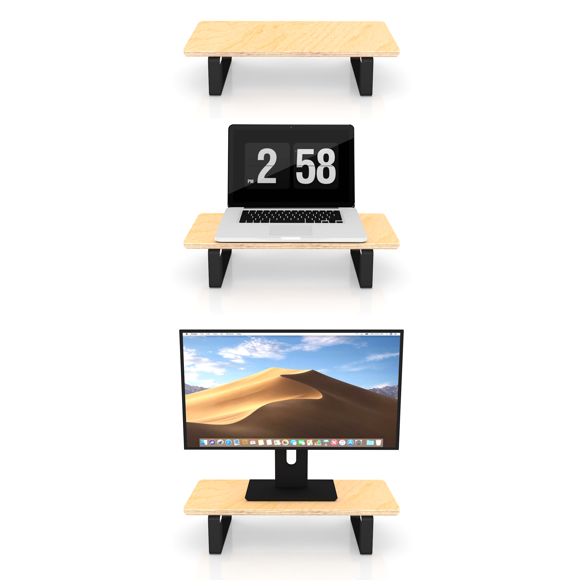 Table Shelf – Ergonomic Single Monitor Riser or Laptop Stand – DeskStand™