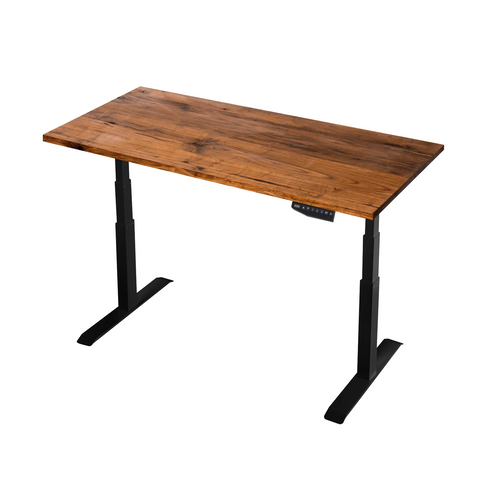 solid timber kiaat Black Standing Desk TekDesk electric sit stand desk varidesk affordable deskstand height adjustable south africa