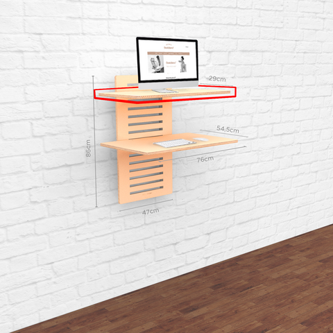 WallStand Standing Desk that is height adjustable shelf only