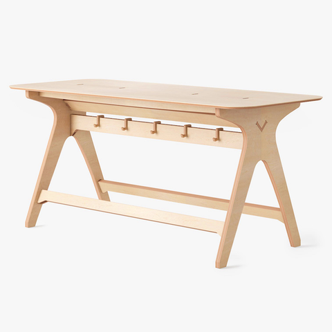deskstand furniture standing meeting table desk natural birch ply wood