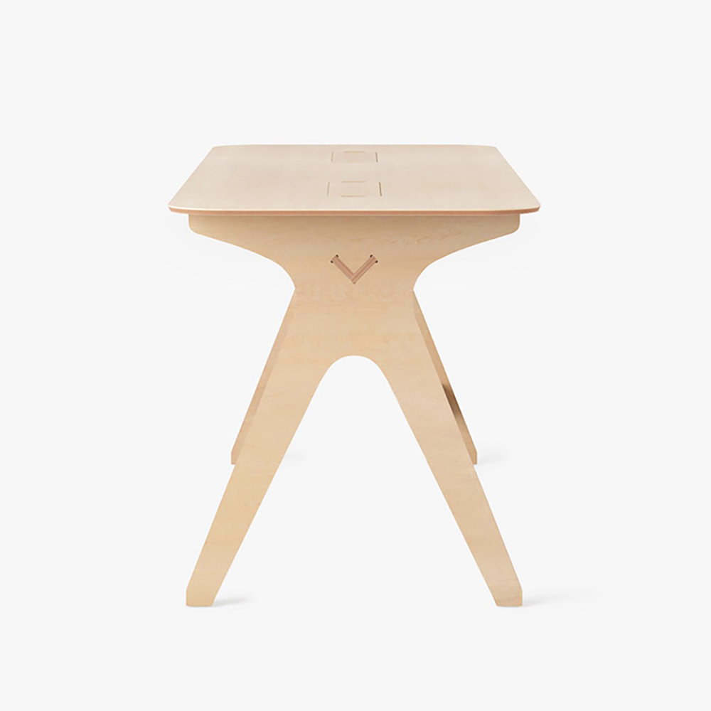 deskstand furniture standing meeting table desk natural birch ply wood