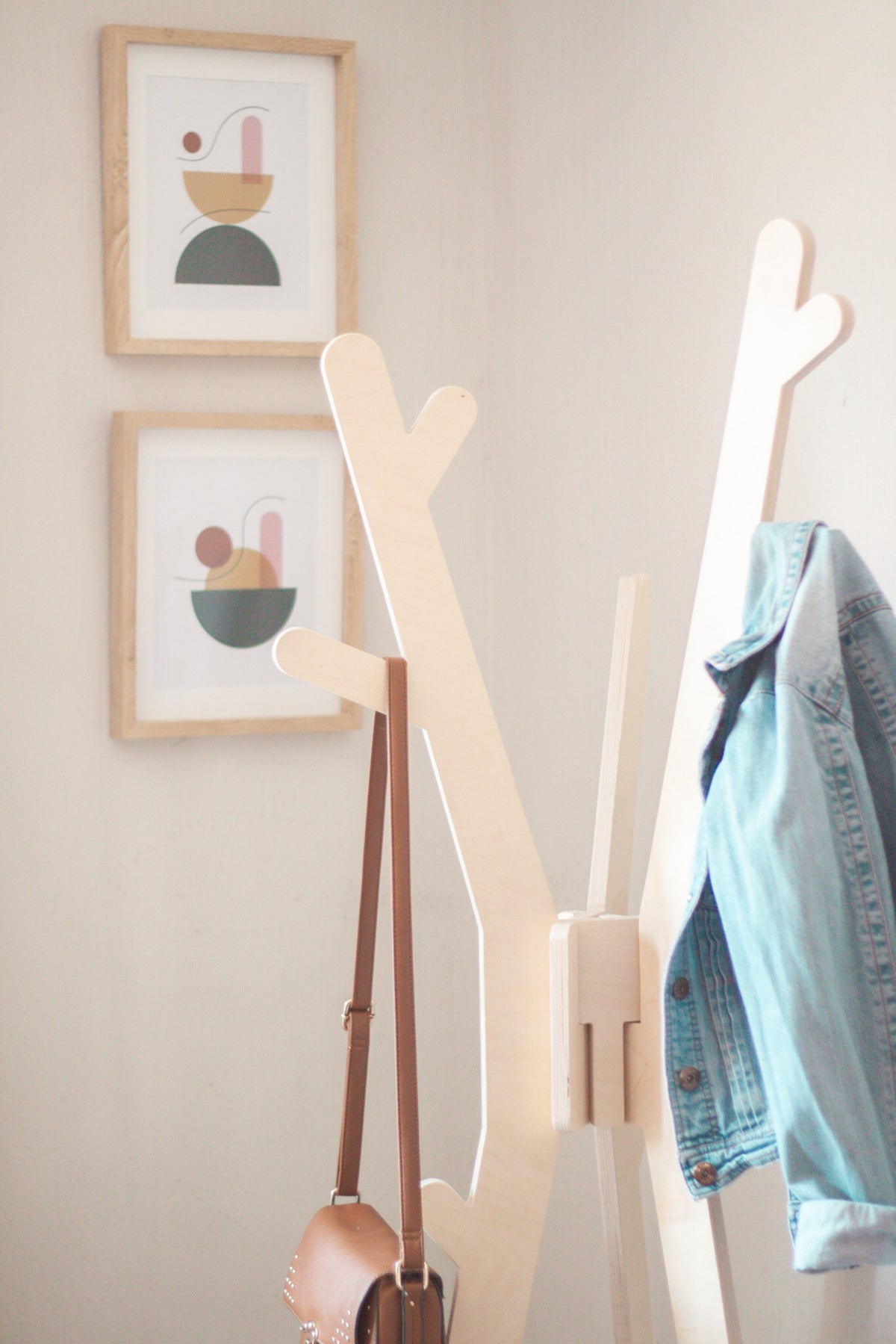 Coat rack hat stand rack tree branch