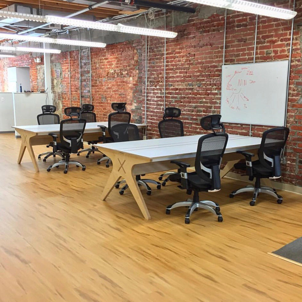 lean desk furniture standing desk collaboration office ergonomics multiple work station 