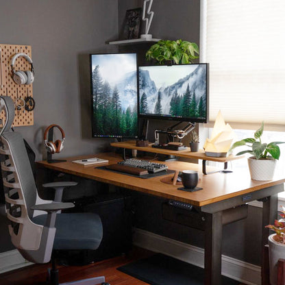 Table Shelf – Ergonomic Dual Monitor Riser or Laptop Stand - Natural Birch